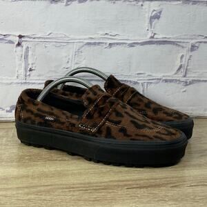 Vans Style 53 Brown Leopard Slip On Loafers Sneakers